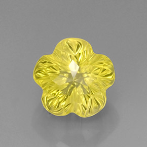 7.86캐럿 천연 레몬 쿼츠, 플라워 컷, 12.4×12 mm, 투명한