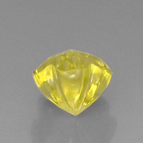 7.86캐럿 천연 레몬 쿼츠, 플라워 컷, 12.4×12 mm, 투명한