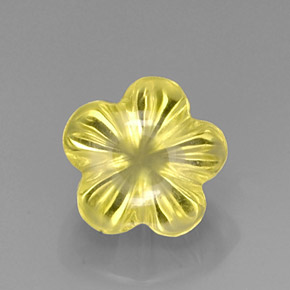 6.83캐럿 천연 레몬 쿼츠, 플라워 컷, 12.4×12 mm, 투명한