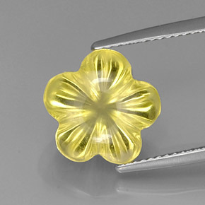 6.83캐럿 천연 레몬 쿼츠, 플라워 컷, 12.4×12 mm, 투명한