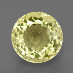 3.93캐럿 천연 레몬 쿼츠, 라운드 컷, 9.86 mm, VS