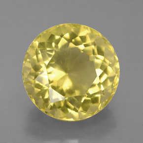 6.28캐럿 천연 레몬 쿼츠, 라운드 컷, 11.78 mm, VS