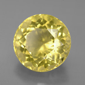 6.28캐럿 천연 레몬 쿼츠, 라운드 컷, 11.78 mm, VS