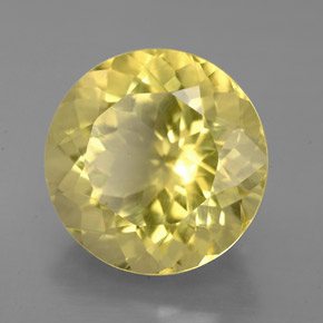 5.87캐럿 천연 레몬 쿼츠, 라운드 컷, 12.00 mm, VS