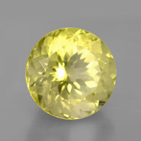6.98캐럿 천연 레몬 쿼츠, 라운드 컷, 11.99 mm, VS
