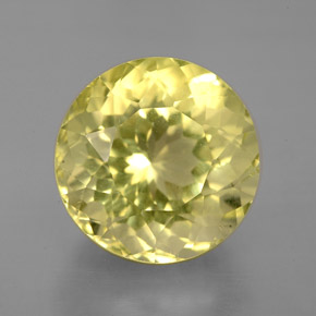 6.98캐럿 천연 레몬 쿼츠, 라운드 컷, 11.98 mm, VVS-VS
