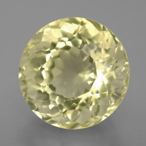 5.55캐럿 천연 레몬 쿼츠, 라운드 컷, 11.04 mm, VVS-VS