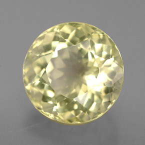 5.22캐럿 천연 레몬 쿼츠, 라운드 컷, 10.95 mm, VVS