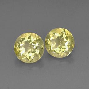 캐럿 천연 레몬 쿼츠 보석, 라운드 컷, 9.01 mm, VVS-VS
