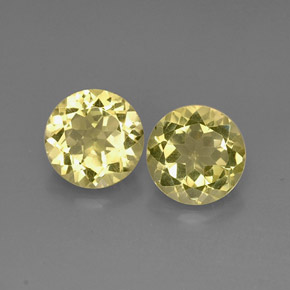캐럿 천연 레몬 쿼츠 보석, 라운드 컷, 9.14 mm, VVS-VS