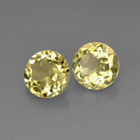 캐럿 천연 레몬 쿼츠 보석, 라운드 컷, 9.14 mm, VVS-VS
