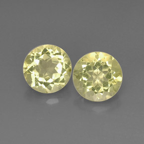 캐럿 천연 레몬 쿼츠 보석, 라운드 컷, 9.01 mm, VVS-VS