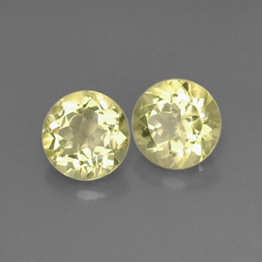 캐럿 천연 레몬 쿼츠 보석, 라운드 컷, 9.01 mm, VVS-VS