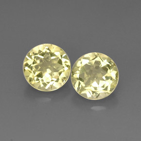 캐럿 천연 레몬 쿼츠 보석, 라운드 컷, 9.10 mm, VVS-VS
