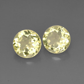 캐럿 천연 레몬 쿼츠 보석, 라운드 컷, 9.10 mm, VVS-VS