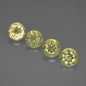 캐럿 천연 레몬 쿼츠 보석, 라운드 컷, 9.12 mm, VVS-VS