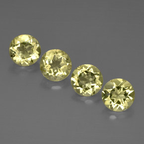캐럿 천연 레몬 쿼츠 보석, 라운드 컷, 9.04 mm, VVS-VS