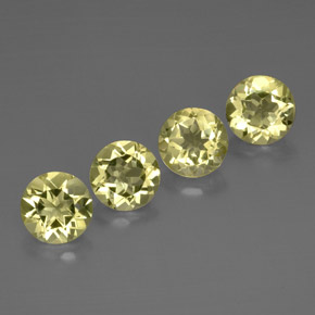 캐럿 천연 레몬 쿼츠 보석, 라운드 컷, 9.04 mm, VVS-VS