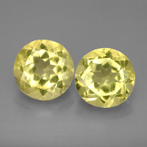 캐럿 천연 레몬 쿼츠 보석, 라운드 컷, 8.98 mm, VVS-VS