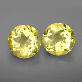 캐럿 천연 레몬 쿼츠 보석, 라운드 컷, 8.98 mm, VVS-VS