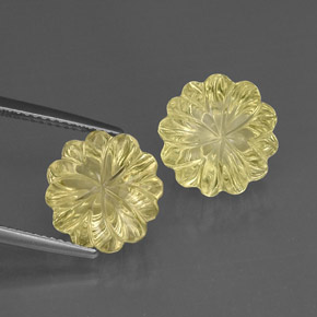 캐럿 천연 레몬 쿼츠 보석, 플라워 컷, 12.2×12 mm, 투명한