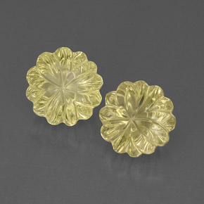 캐럿 천연 레몬 쿼츠 보석, 플라워 컷, 12.2×12 mm, 투명한