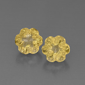 캐럿 천연 레몬 쿼츠 보석, 플라워 컷, 9.8×9.3 mm, 투명한