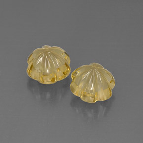 캐럿 천연 레몬 쿼츠 보석, 플라워 컷, 9.8×9.3 mm, 투명한