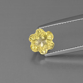 2.19캐럿 천연 레몬 쿼츠, 플라워 컷, 8×7.9 mm, 투명한