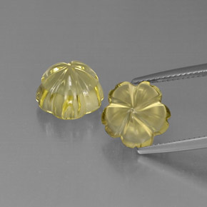 캐럿 천연 레몬 쿼츠 보석, 플라워 컷, 10.7×10.4 mm, 투명한
