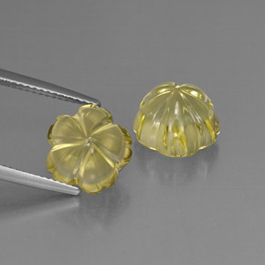 캐럿 천연 레몬 쿼츠 보석, 플라워 컷, 10.7×10.4 mm, 투명한