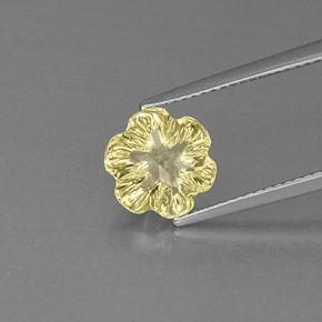 2.62캐럿 천연 레몬 쿼츠, 플라워 컷, 9.4×9.1 mm, 투명한
