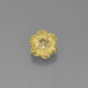 2.47캐럿 천연 레몬 쿼츠, 플라워 컷, 8.9×8.8 mm, 투명한