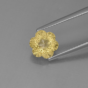 2.47캐럿 천연 레몬 쿼츠, 플라워 컷, 8.9×8.8 mm, 투명한