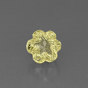 2.42캐럿 천연 레몬 쿼츠, 플라워 컷, 8.4×7.8 mm, 투명한
