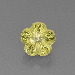 7.35캐럿 천연 레몬 쿼츠, 플라워 컷, 12.2×12 mm, 투명한