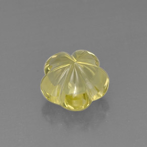 7.35캐럿 천연 레몬 쿼츠, 플라워 컷, 12.2×12 mm, 투명한