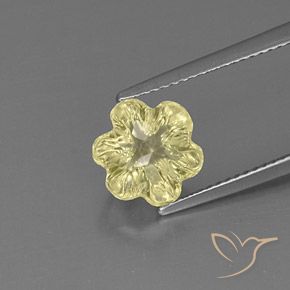 2.83ct 자연스러운 옅은 노랑 석영, 플라워 컷, 투명한