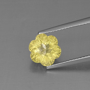 2.52캐럿 천연 레몬 쿼츠, 플라워 컷, 8.7×8.4 mm, 투명한