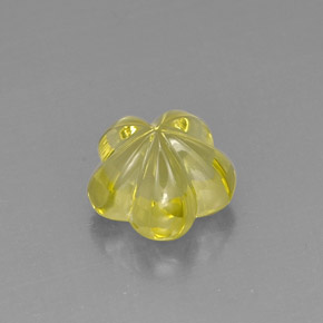 6.47캐럿 천연 레몬 쿼츠, 플라워 컷, 12.3×12 mm, 투명한