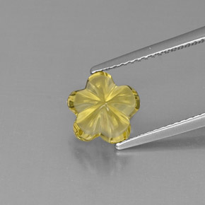 2.49캐럿 천연 레몬 쿼츠, 플라워 컷, 8.5×8.4 mm, 투명한