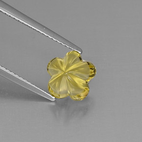 2.49캐럿 천연 레몬 쿼츠, 플라워 컷, 8.5×8.4 mm, 투명한