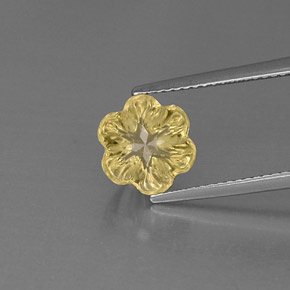 2.93캐럿 천연 레몬 쿼츠, 플라워 컷, 8.8×8.5 mm, 투명한