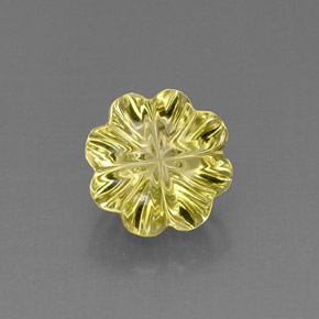 7.42캐럿 천연 레몬 쿼츠, 플라워 컷, 12.4×12.1 mm, 투명한