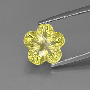 6.69캐럿 천연 레몬 쿼츠, 플라워 컷, 12.2×12 mm, 투명한