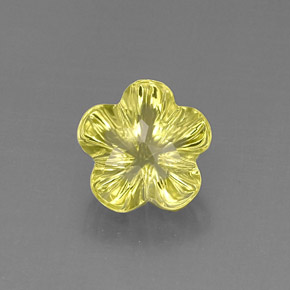 6.69캐럿 천연 레몬 쿼츠, 플라워 컷, 12.2×12 mm, 투명한