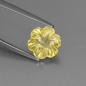 3.40캐럿 천연 레몬 쿼츠, 플라워 컷, 10.4×9.7 mm, 투명한