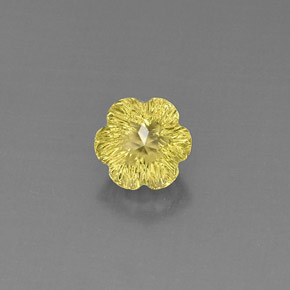 2.67캐럿 천연 레몬 쿼츠, 플라워 컷, 9×8.5 mm, 투명한