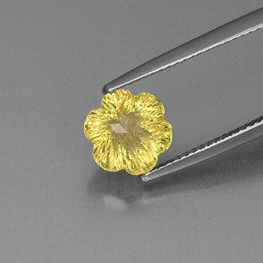 2.67캐럿 천연 레몬 쿼츠, 플라워 컷, 9×8.5 mm, 투명한