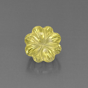 6.10캐럿 천연 레몬 쿼츠, 플라워 컷, 11.6×11.5 mm, 투명한